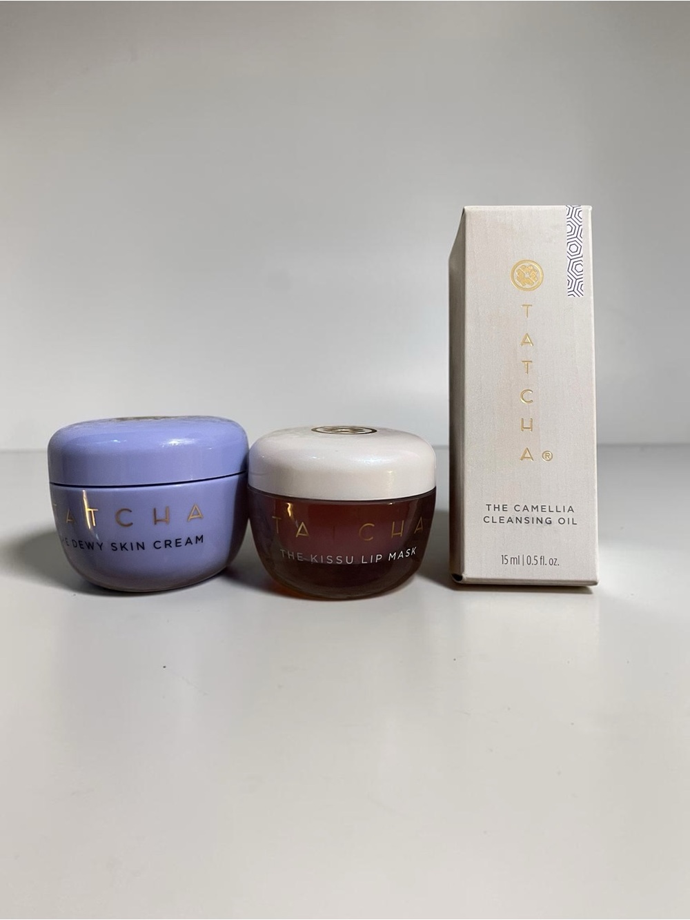 Tatcha Skincare Minis Bundle: Cleaning Oil, Lip Mask, Moisturizer (3pc Set)